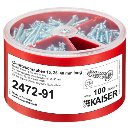 2472-91 Schrauben-Box, je 100 Schr. 15/25/40 mm