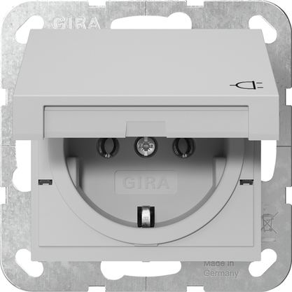Розетка з кришкою System 55, сірий матовий