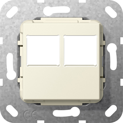Накладка для Modular Jack RJ 45 2-м для гнізд LexCom, кремовий глянцевий