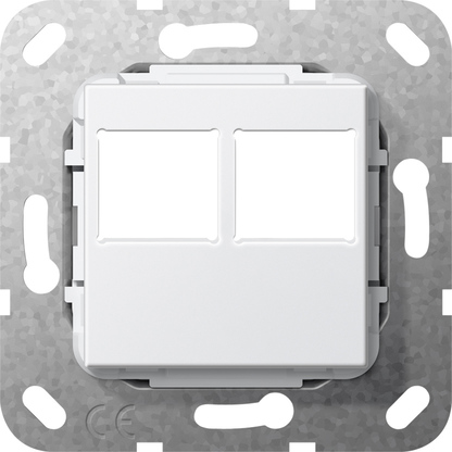 Накладка для Modular Jack RJ 45 2-м для гнізд LexCom, білий глянцевий