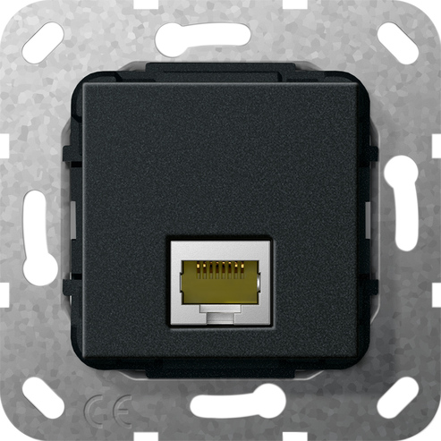 569610 Modular Jack RJ45 кат.6A 10 Гбит Ethernet обтиск, чорний матовий - Зображення 1