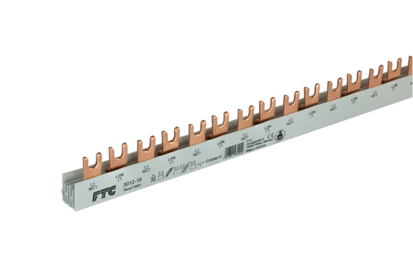 3012-16 3012-16 Busbar, 2 pole, fork, 16sqmm - Зображення 1