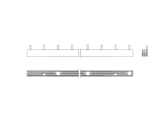 3210 3210 Busbar, 3 pole, pin, 10sqmm - Зображення 1