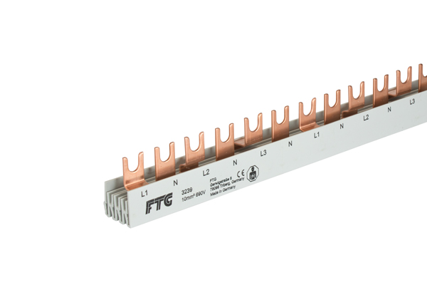 3239 3239 Busbar, 4 pole, fork, 10sqmm - Зображення 1