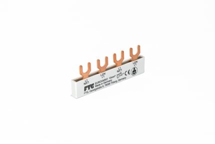 ES20410 Busbar, Eurovario, 2 pole, fork, 10sqmm