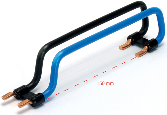 RV2150B RV2150B Row cable connector 2 pole 150mm black-blue 10sqmm - Зображення 1
