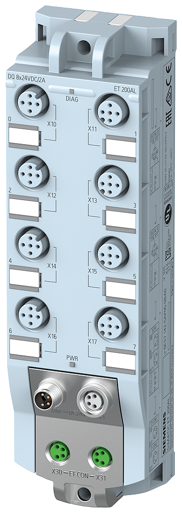 6ES7142-5AF00-0BA0 ET 200AL, DQ 8x24VDC/2A, 8xM12
