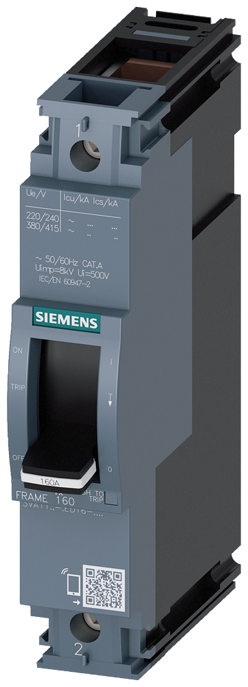 3VA1125-5ED16-0AA0 MCCB_IEC_FS160_25A_1P_55KA_TM_ FTFM