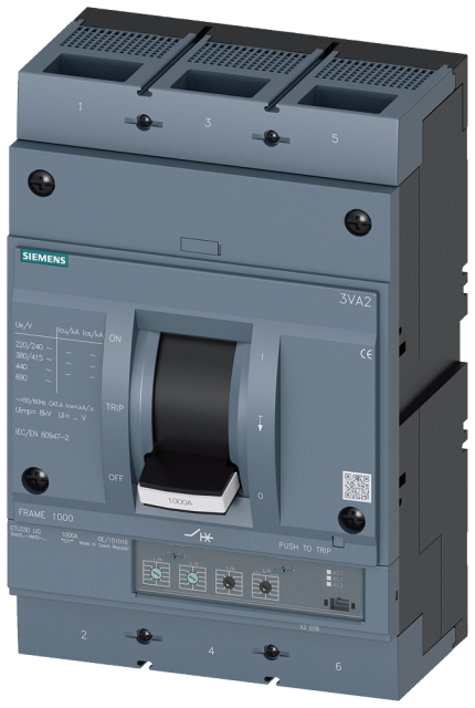 3VA2563-5HM32-0AA0 MCCB_IEC_FS1000_630A_3P_55KA_ETU...