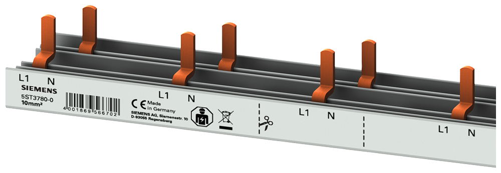 G_I202_XX_50043P 5ST3780-0 Pin Busbar 10mm2, 1p/N AFD+Comp+... - Зображення 1