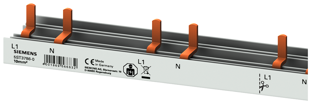 G_I202_XX_50044P 5ST3786-0 Pin Busbar 10mm2, 1p/N AFD+RCBO+... - Зображення 1
