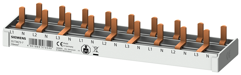 G_I202_XX_55117P 5ST3673-7 Pin Busbar 10mm2, 3p/N 9xComp 9MW - Зображення 1