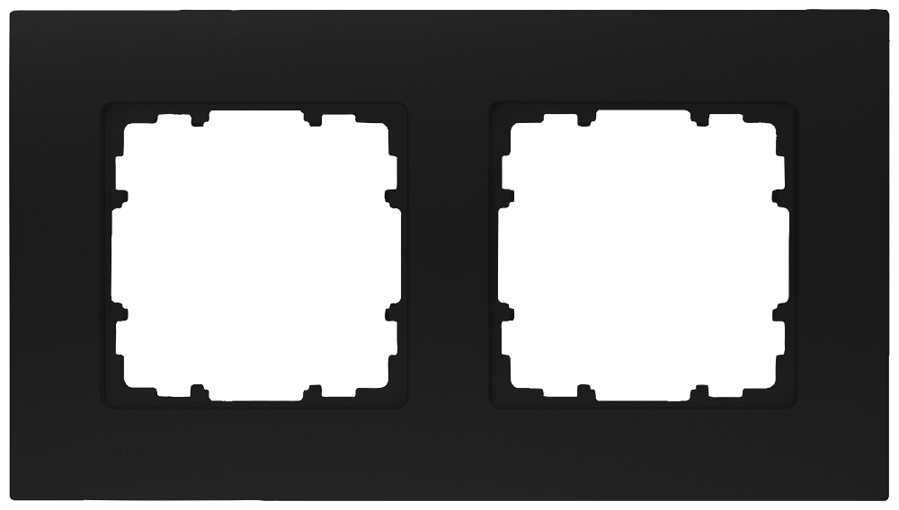 G_I202_XX_66517P 5TG1112-0SB MIRO,2 GANG FRAME, SOFT BLACK - Зображення 1