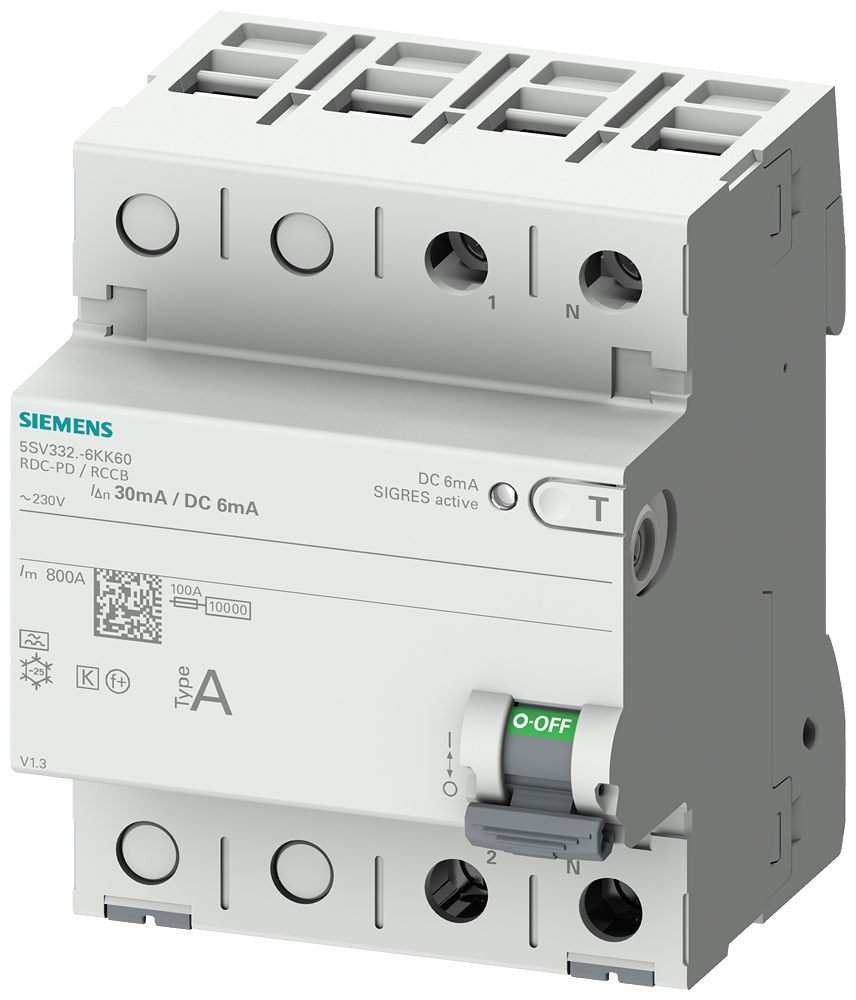 G_I202_XX_69709P 5SV3322-6KK60 RCCB TYPE A 25/2 30MA 6MA DC 2MW - Зображення 1