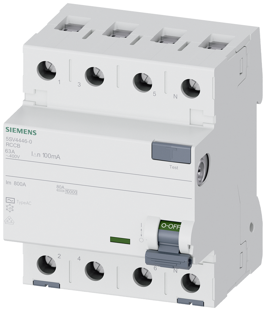 G_I202_XX_87325P 5SV4446-0 RCCB TYPE AC 63/4 100MA 4MW - Зображення 1