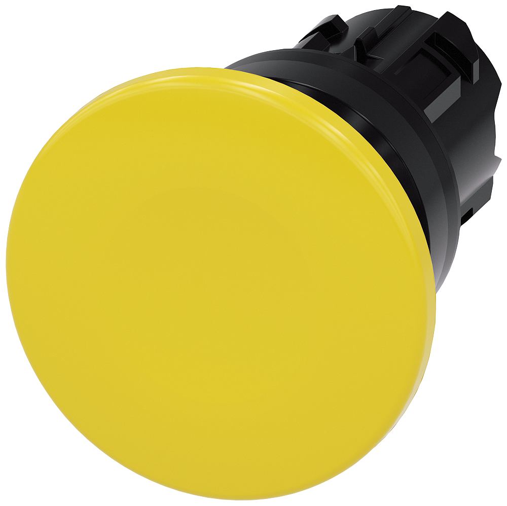 G_IC03_XX_06874P 3SU1000-1BD30-0AA0 Mushroom pushbutton, 40mm, yellow - Зображення 1