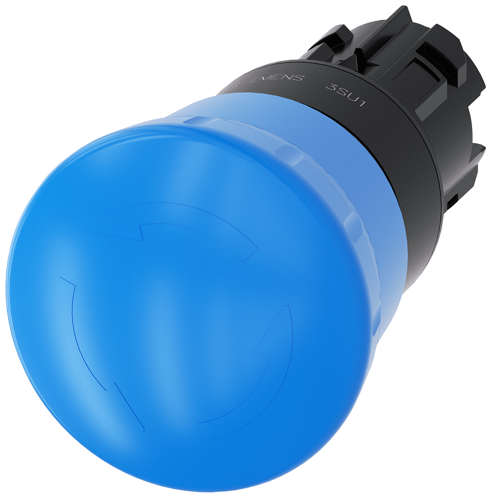 G_IC03_XX_07205P 3SU1000-1HB50-0AA0 Mushroom pushbutton, 40mm, blue - Зображення 1