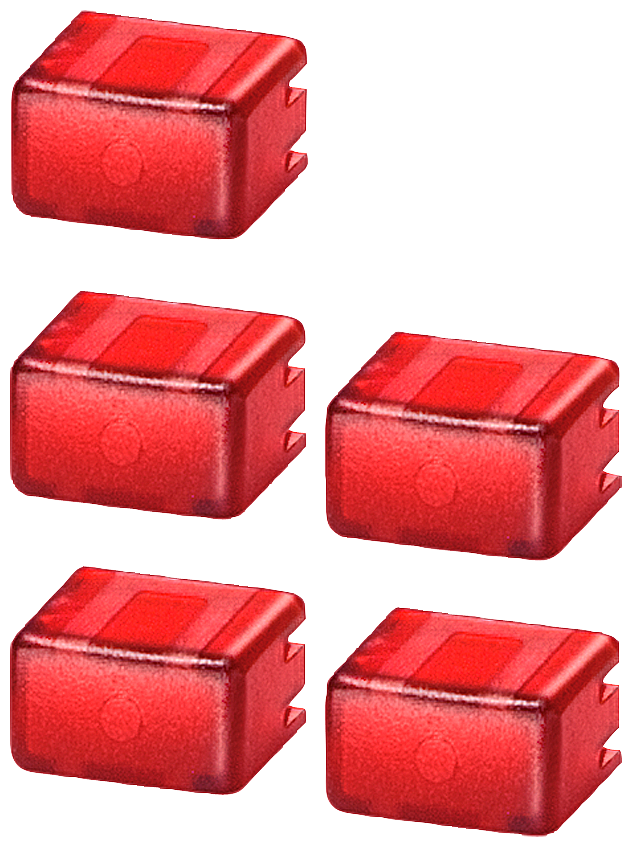 P_I201_XX_04533P 5TG8061 CAP-SET FOR PUSHBUTTON 5XRED/TRANSP - Зображення 1