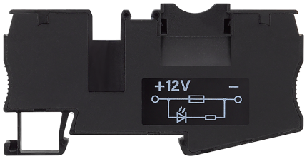 8WH2000-1BG38 FUSE TERM. W. LED 24V, BLACK