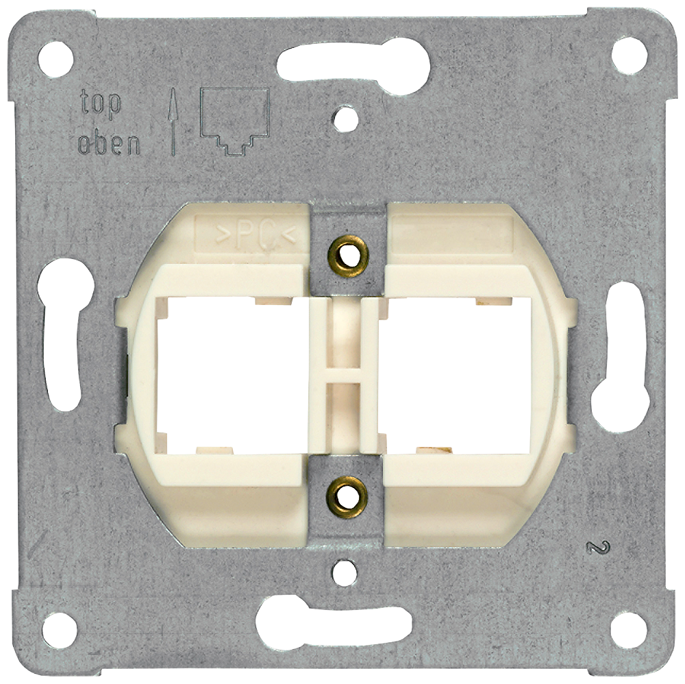 P_I201_XX_08290P 5TG2058-2 SUPPORT PLATE MODULAR-JACK WHITE - Зображення 1