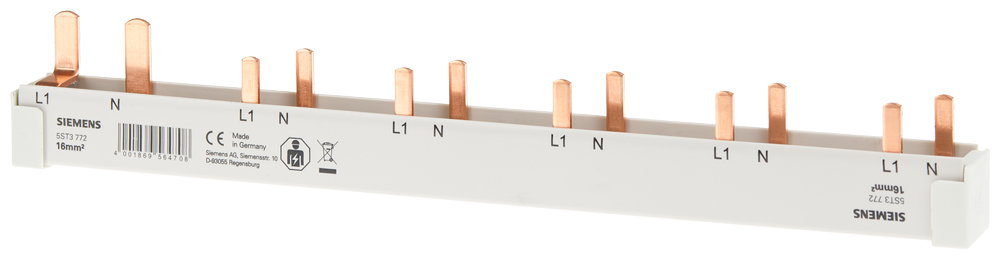 P_I201_XX_08489P 5ST3772 Busbar 2P.16mm2,for RCCB 5SV u.5... - Зображення 1