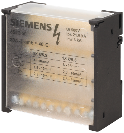 5ST2501 DISTRIB.BOARD BLOCK 4-POLE,80A 500V